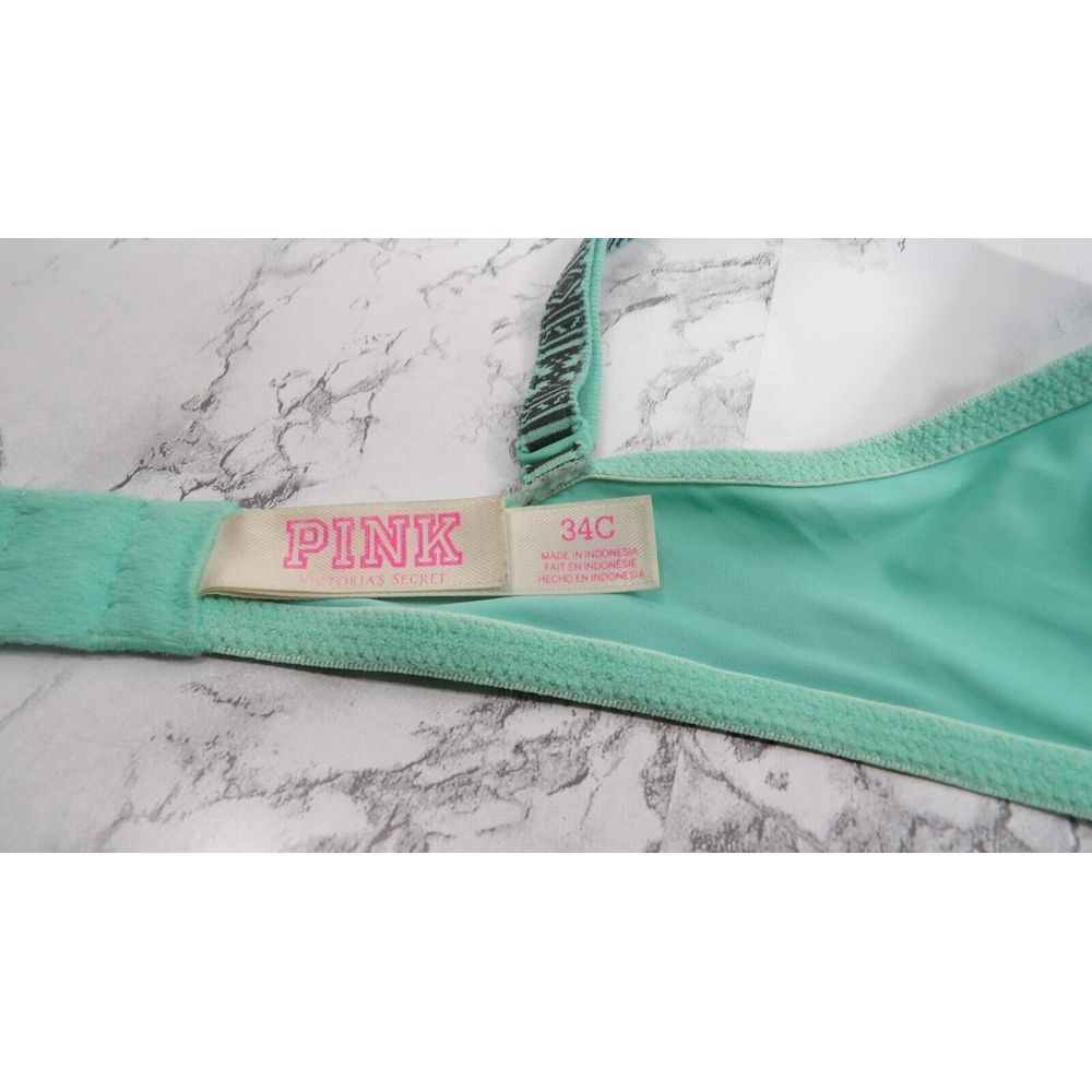 PINK Victoria's Secret Bra Green Underwired Convertible Tribal Print Straps 34C - Picture 8 of 10